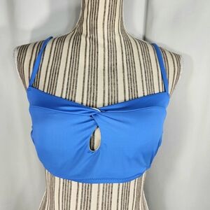 Shade & Shore Blue Adjustable Straps Bikini Top Size Medium